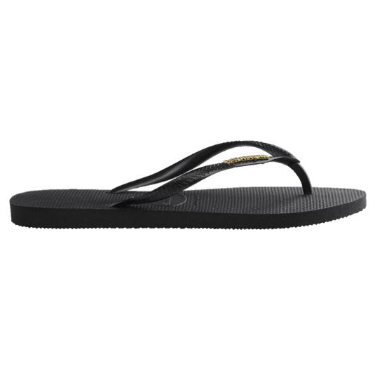 Havaianas Slim Gold Metal Logo Thongs