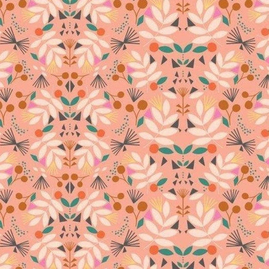Dashwood Studios Our Planet Fabric - Peach Floral- 1m