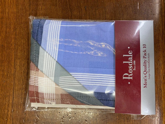 Rosdale Hemstitch Handkerchiefs Quality Pack (10)