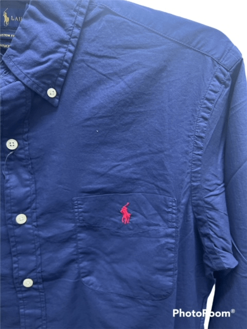 Ralph Lauren Mens Custom Fit Woven Shirt - Newport Navy