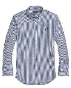 Ralph Lauren Custom Fit Stretch Poplin Shirt - Navy Stripe