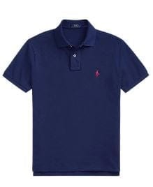 Ralph Lauren Mens Classic Fit Mesh Polo Shirt - Newport Navy/Red