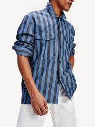 Tommy Hilfiger Mens Officer Striped Overshirt