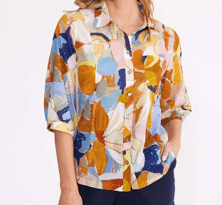 Yarra Trail Womens Painterly Print Shirt