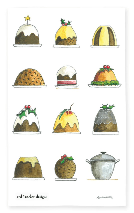 Load image into Gallery viewer, Red Tractor - Christmas Pudding Tea Towel
