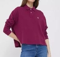 Ralph Lauren Womens Cotton Long Sleeve Polo - Dark Violet