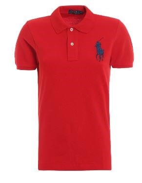 Ralph Lauren Womens Logo Skinny Fit Polo Shirt - Red