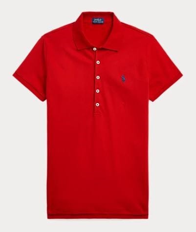 Ralph Lauren Womens Slim Fit Stretch Polo Shirt - Red