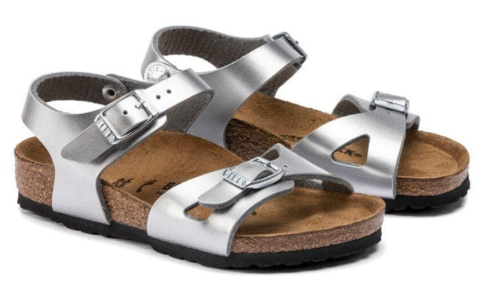 Birkenstock Kids Rio Metallic Silver