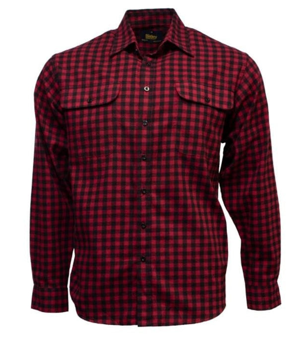 Bisley Mens Brushed Cotton Shirt - Red
