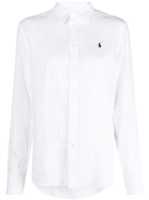 Ralph Lauren Womens Cotton Stretch Slim Fit Shirt - White