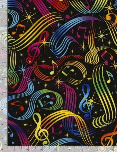 Timeless Treasures Bright Music Notes - 1m