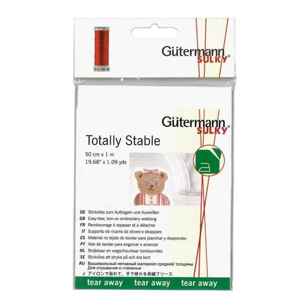 Gutermann Totally Stable Stabilizer, Iron On Tear Away, 50cm x 1m