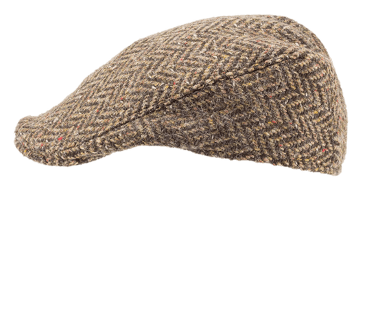 Hanna Hats Mens Donegal Tweed Touring Cap