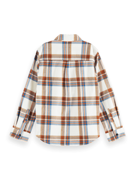 Yarn-dyed long-sleeved flannel shirt