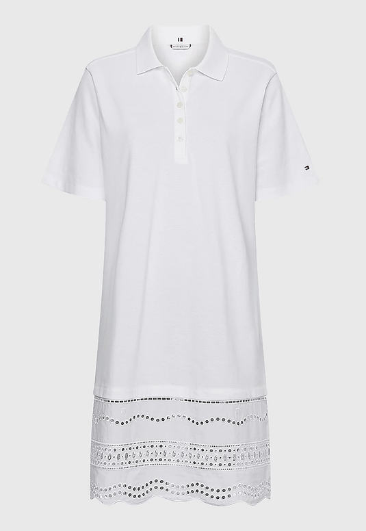 Tommy Hilfiger Womens Broderie Anglaise Polo Dress