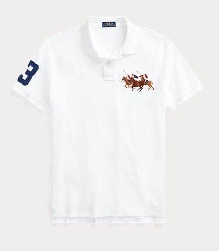 Ralph Lauren Mens Custom Slim Fit Triple-Pony Polo Shirt