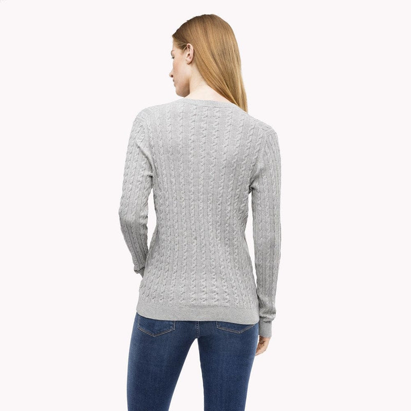 Load image into Gallery viewer, Tommy Hilfiger Womens Cable V-Neck Sweater
